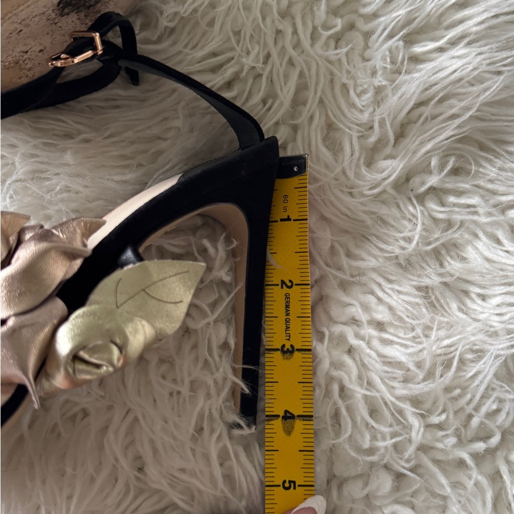 Sophia Webster Black Heels with Pink and Gold Floral Accents - Picture 5 of 5